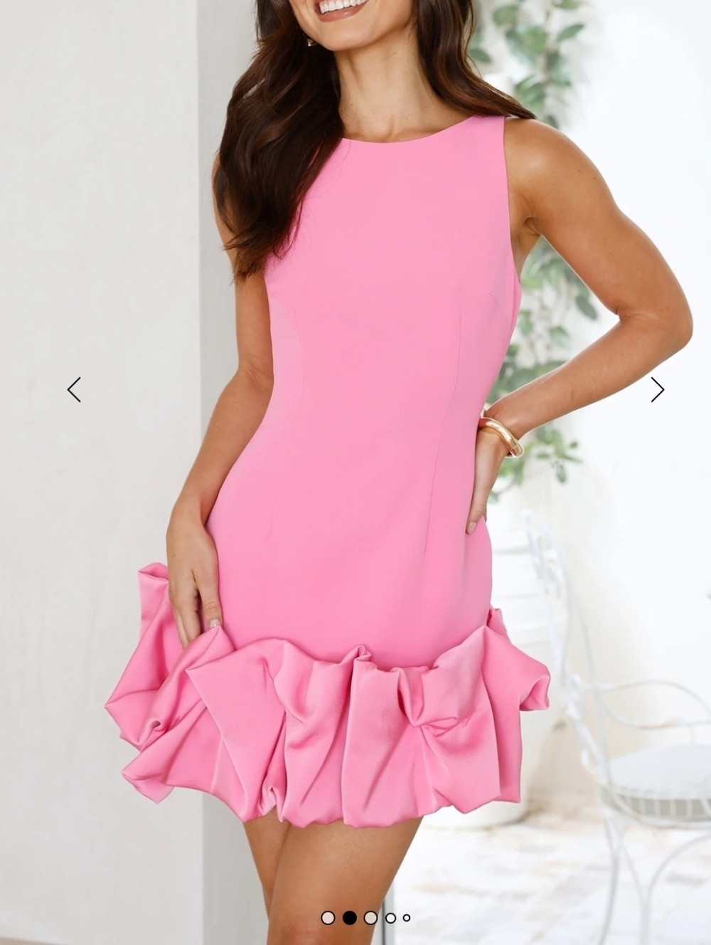 Hello Molly Enchanted Charm Pink Mini Dress Detailed Hem sz XS